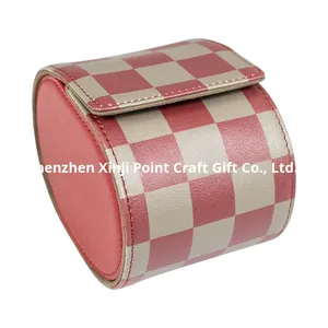 Custodia Portatile di Alta Qualità per Orologi in Pelle Rotonda con Design Ecologico, Personalizzabile, Antipolvere e Antiurto - Product Image 6