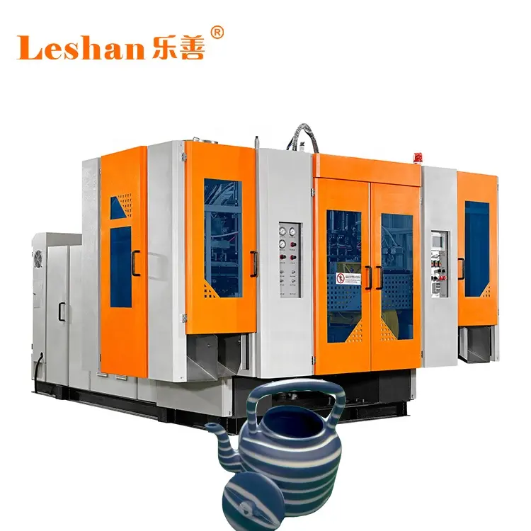 Leshan 2〜5リットルダブルステーション成形ダイヘッドティーポット自動peブロー押出ブローボトル機