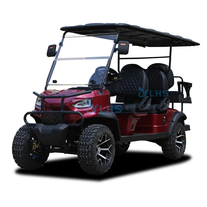 Voiture de golf électrique à batterie au lithium OEM 72V 5KW, chariot de golf électrique pliable, chariot de golf de marque, poussette avec roue tout-terrain