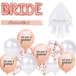 Costume pour enterrement de vie de jeune fille, couleur or rose, ballon en poudre d'or, bandoulière, voile de mariée, Offre Spéciale - Product Image 2