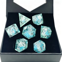 LuxeRoll Jellyfish Liquid Core Resin Dice Sets Polyhedral DND Dice 7pcs for Tabletop Game Dungeons&Dragons Dice Custom Wholesale