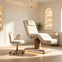 Holzmaserung Fußsteuerung LED-Basis 3-Motoren-Massage-Schönheitsliege Schönheitssalon 3-Motoren-Massageliegen Salonmöbel