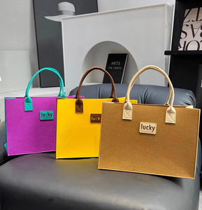 Felt Casual Tote Bag with Two Open Handles for Advertising Promotional Gifts Thickened Storage and Custom Logo
