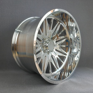 Jantes noires brillantes polies avec enjoliveur flottant 22x14 24x14 26x14 28x12 30x16 -18 -25 -44 -51 -76 Déport 6x5.5 8x170 8x180 8x6.5 - Product Image 6
