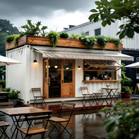 Conteneurs de Restaurants Préfabriqués Modernes de 20 et 40 pieds – Boutiques Conteneurs Maritimes pour Centres Commerciaux et Bureaux, Café Pop-up à Usage Extérieur