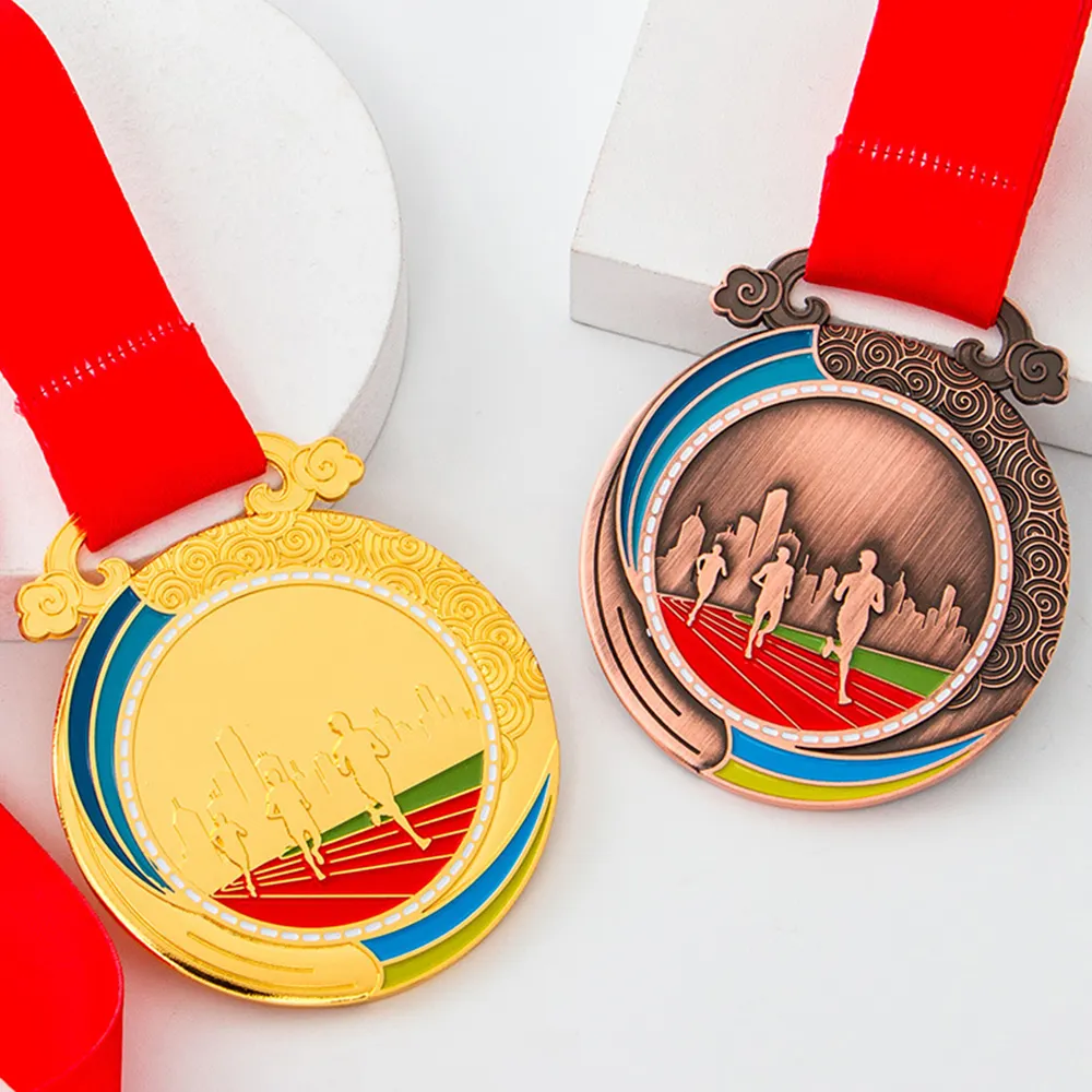 Medali kualitas tinggi emas perak, logam tembaga Taekwondo, medali gulat lengan seng logam campuran olahraga medali kustom medali/