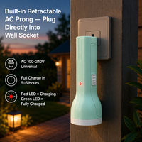Lampe torche LED compacte rechargeable EDC 170lm avec interrupteur push-pull, étanche IP65, pour la maison, le camping, les situations d'urgence, batterie intégrée