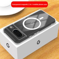 Coque de protection magnétique transparente antichoc 2-en-1 de luxe pour Google Pixel 9 8 7 9A 8A 7A Pro