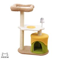 Arbre à chat créatif Toast & Egg, griffoir en sisal avec niche pour chat et plateforme œuf frit, mobilier pour animaux de compagnie pour petits espaces