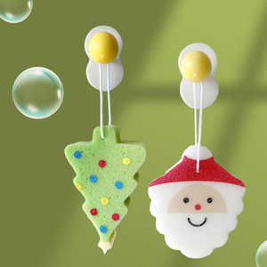 Éponge de bain douce en forme de dessin animé Brosse de douche pour le nettoyage de la peau du corps dans la salle de bain Série de Noël Éponge de bain - Product Image 5