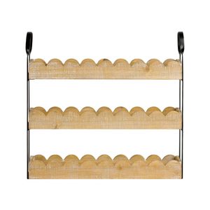 Wooden Storage Rack 3 Tier With Metal Handles For Kitchen <b>Spice</b> <b>Jar</b> Organizer Solid Wood Shelf For Miscellaneous Items - Product Image 5