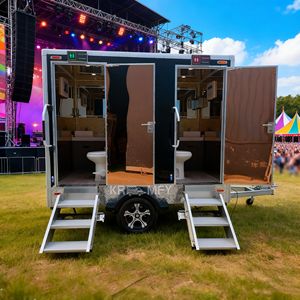 2 Cabines Sanitaires Mobiles de Luxe à Louer, WC Publics Portables pour Camping, Extérieur et Voyage - Product Image 1