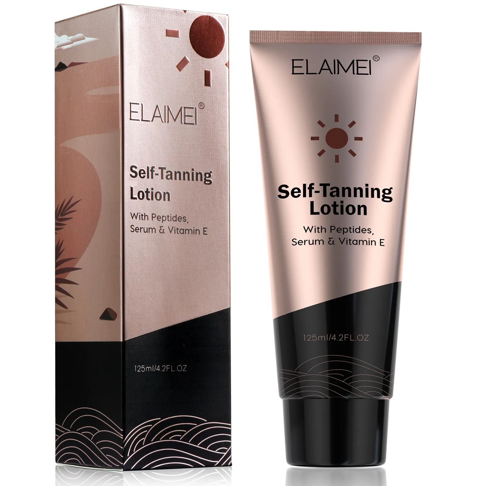 ELAIMEI private label wholesale customizable logo solarium tanning cream,organic dark intensive sun tan tanning lotion