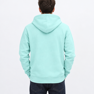 Men's casual 100% cotton oversized <b>zipper</b> <b>hoodie</b> <b>black</b> pullover with custom logo print regular fit OEM supply lightweight - Product Image 3