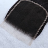 Cierre de Encaje HD 4x4 Negro Natural Liso, Cabello Humano 100%, Cierre de Cabello Suave y Liso