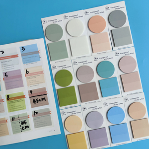 Morandi Round Transparent Sticky Notes Colorful <b>Memo</b> <b>Pad</b> Combination for Convenient Marking - Product Image 3