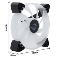 Kipas Casing Plastik 120mm ARGB Wireless 4Pin PWM Ball Bearing untuk Pendinginan CPU dan Ventilasi Chassis