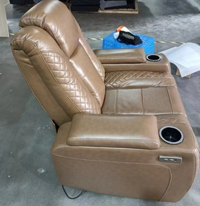 VANBOW <span class=keywords><strong>Fauteuil</strong></span> inclinable électrique style européen Chaise longue en tissu extensible en bois et cuir pour <span class=keywords><strong>home</strong></span> cinémas et salon - Product Image 3