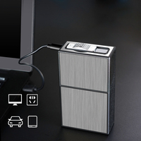 Étui à cigarettes double arc Briquet rechargeable USB Emballage 20pcs