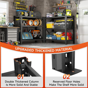 Estanterías Metálicas Ajustables de 3 Niveles, Protección Contra la Corrosión, Estanterías Apilables para Almacenamiento en Garaje o Almacén - Product Image 2