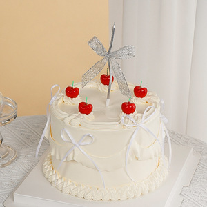 Korean Style Fruit Cherry Candles Birthday Cake Decorations 3D Paraffin Candle Set For Birthday Party - Product Image 4