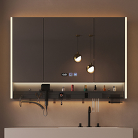 Miroir de salle de bain mural moderne éclairé intelligent Armoire de toilette Miroir de rangement Casier Nouvelle solution de rangement pour salle de bain