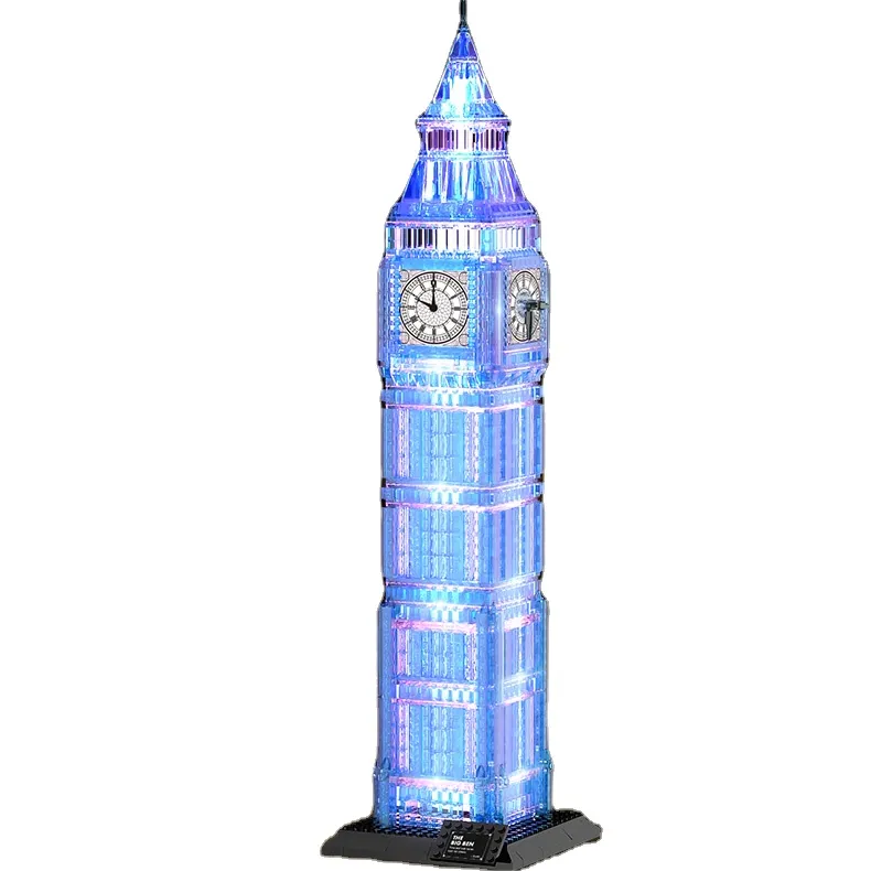 DWI Đồ Chơi Xếp Chồng Big Ben Mới Được Thiết Kế Đồ Chơi Xếp Chồng Giáo Dục Bộ Khối Xây Dựng Đồ Chơi Khối Tự Làm Có Đèn