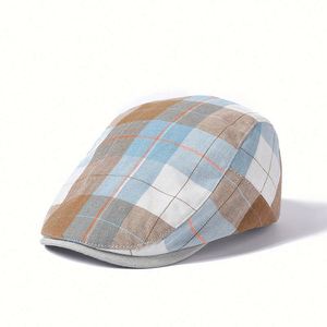 Gatsby Checkered Beret <b>Hat</b> <b>for</b> Women Breathable British Style Flat Top Ivy Cap <b>for</b> Casual & Outdoor Use <b>for</b> Summer - Product Image 2