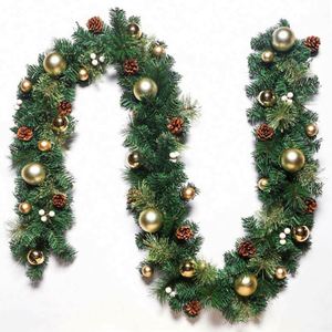 Guirlande de Noël Artificielle Écologique Prix Usine Fleurs Vertes Guirlande Lumineuse Fil Cuivre Blanc Chaud Pignons de Pin à Piles - Product Image 5