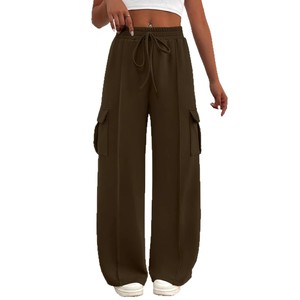 Pantaloni da Jogging sportivi 2025 da donna autunno a vita media drappeggiati a gamba dritta Casual dimagrante e traspirante con tasca <span class=keywords><strong>Cargo</strong></span> - Product Image 2