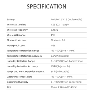 KONLEN Tuya Smart Wifiセンサー2-in-1ガーデン芝生土壌用水分および温度湿度検出器IoTソリューションおよびソフトウェア - Product Image 6