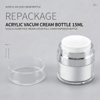 Flacon cosmétique sous vide pour crème visage, fond de teint liquide et crème contour des yeux, avec pompe pulvérisatrice et boîte vide scellée