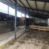 Construcción prefabricada ligera moderna de bajo costo, estructura de techo de acero, edificios, granja, Granero, casa, cobertizo de vacas lecheras, construcción de ganado
