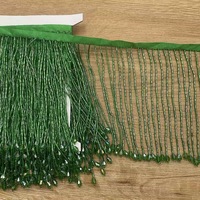 Frange à pampilles faite à la main de 15 cm avec perles de strass en cristal brillant, accessoire décoratif pour ourlet de robe ou jupe