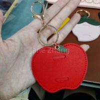 Citroen Perzik Fruit PU Lederen Brilclip Tas Charme Brillen Hangende Clip Brillenaccessoires Draagbare Tashanger