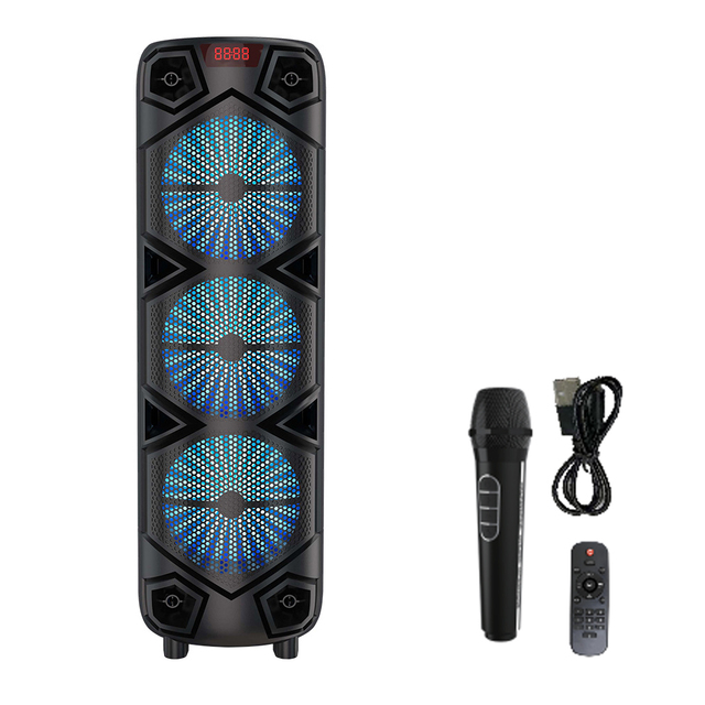 2025 New 120W High Power Karaoke BT Speaker Outdoor Portable Subwoofer Built-In Battery Rgb Speaker for Party with Mic