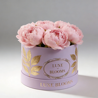 Boîte d'emballage cylindrique rigide personnalisée pour fleurs, avec doublure imperméable, matériaux recyclés, finition mate, option gaufrage, design de boîte cadeau