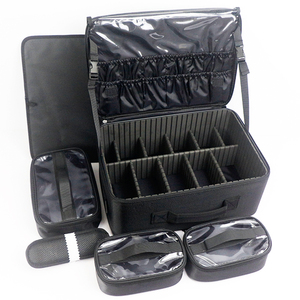 Casing Makeup wanita kapasitas besar, casing kosmetik perjalanan <span class=keywords><strong>Organizer</strong></span> tas Makeup profesional kapasitas besar dengan kompartemen - Product Image 2