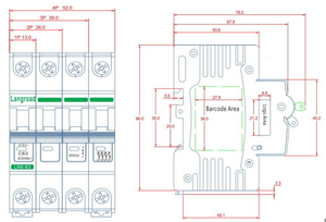 Vecas máy cắt điện 1P 2P 3P 4P 6A 16A 20A 25A 32A 40A 50A 63A 230V 400V AC DC MCB dz47 thu nhỏ ngắt mạch - Product Image 6