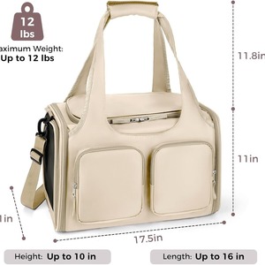 Lightweight Crossbody Pet Carrier - Breathable Handheld Bag for Small & Medium Dogs - Product Image 5