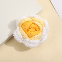 Rose en cordon crocheté coloré, fleur artificielle DIY, fleur tissée à la main, fleur éternelle, bouquet cadeau fait main, accessoires originaux