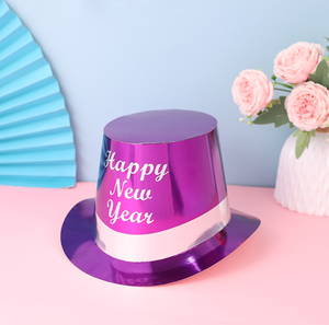 Cappello a Cilindro Nero con Stampa a Caldo per Decorazioni Festa di <span class=keywords><strong>Capodanno</strong></span>, Accessorio Fotografico per Carnevale e Feste di Fine Anno - Product Image 6