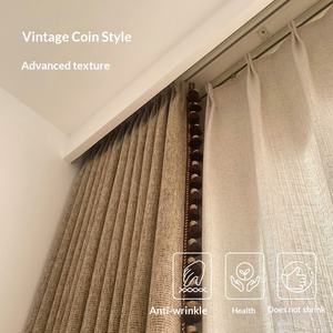 Rideau Occultant Automne en Coton et <span class=keywords><strong>Lin</strong></span>, Haute Opacité, Personnalisable, Fabriqué en Chine, pour Salon et Chambre, Tissu de Rideau à la Française - Product Image 3