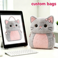 Sac à main en peluche ours mignon personnalisé, broderie cœur rose, mini sac souple pour femme, idéal pour le shopping en extérieur