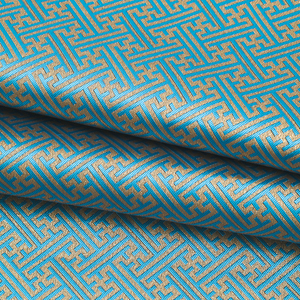 Yili moderno minimalista azul marrón geométrico diamante Malla tela con diseño simétrico para Decoración Ropa diseño tela - Product Image 4