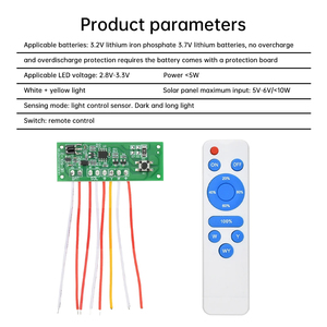 Placa de circuito de luz <span class=keywords><strong>solar</strong></span> Control remoto <span class=keywords><strong>Sensor</strong></span> de control de luz Módulo de control LED Compatible con conmutación de doble color - Product Image 2