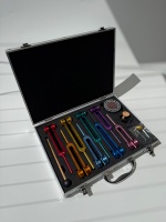 Ensemble d'accessoires de diapasons en alliage d'aluminium personnalisés 174 285 396 417 432 528 639 741 852 963 Hz pour la sonothérapie Modèle RTLF02 OEM