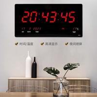 Horloge murale LED à grand écran avec calendrier de la semaine et des températures, pour personnes âgées, avec affichage des secondes