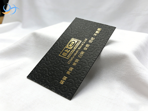 Papier d'affaires personnalisé de luxe avec motif gaufré et dorure à chaud |   Cartes de visite professionnelles industrielles en carton texturé noir épais de qualité supérieure - Product Image 4