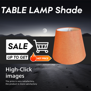 Pantalla de Lámpara Moderna Hecha a Mano de Tela de Lino Naranja para Interiores, Venta al por Mayor - Product Image 2